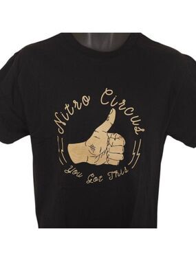 Nitro Circus T Shirt Mens Size Medium Black Thumbs Up You Got This Made In USA